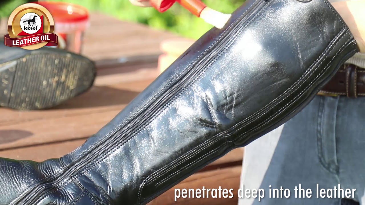 Leather Oil petroleumfree! (short video, riding boots) YouTube