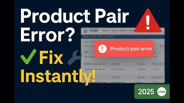 “Error in Product Pair | GeM Catalog Pair Kaise Kare | 100% Solution – July 2025”