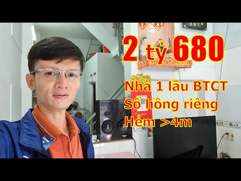 Bán nhà Bình Tân dưới 3 tỷ hẻm 130 Lê Đình Cẩn. Nhà 1 lầu đúc BTCT, hẻm 4m, sổ hồng riêng hoàn công