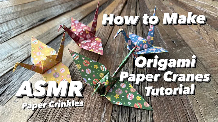 Asmr Paper Crinkles - How to Make Origami Paper Cranes Easy Tutorial (no talking)