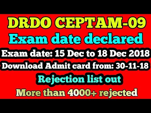 DRDO CEPTAM-09 Exam date declared //Download DRDO admit card 2018