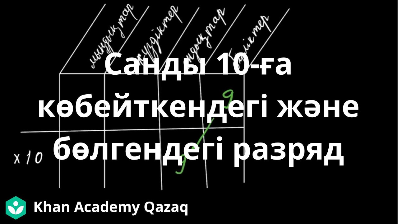 Санды 10-ға көбейткендегі және бөлгендегі разряд | Арифметика | Қазақ Хан Академиясы