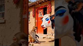 Monkey makes a funny chirping noise and dances with joy #Monkey 🐒 Viral #ytshorts #Chirpingviral#ai