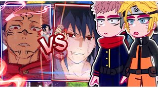 ⁝Naruto and Jujutsu Kaisen reacting to SASUKE UCHIHA VS RYOMEN SUKUNA⁝ \\🇧🇷/🇺🇲// ◆Bielly - Inagaki◆