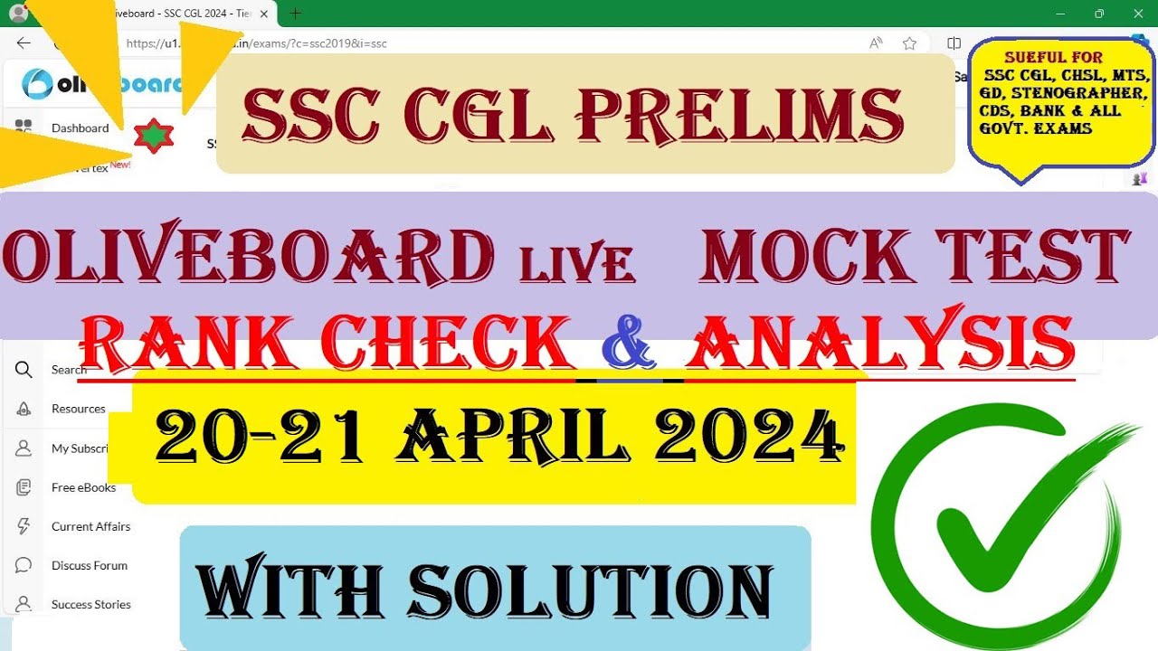 Oliveboard Live Mock Test Rank check & Analysis | CGL Prelims | 20-21 ...
