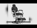 700lbs Heavy Duty Vintage Recline Barber Chair – Hydraulic, 360° Rotatable with Headrest for Profess
