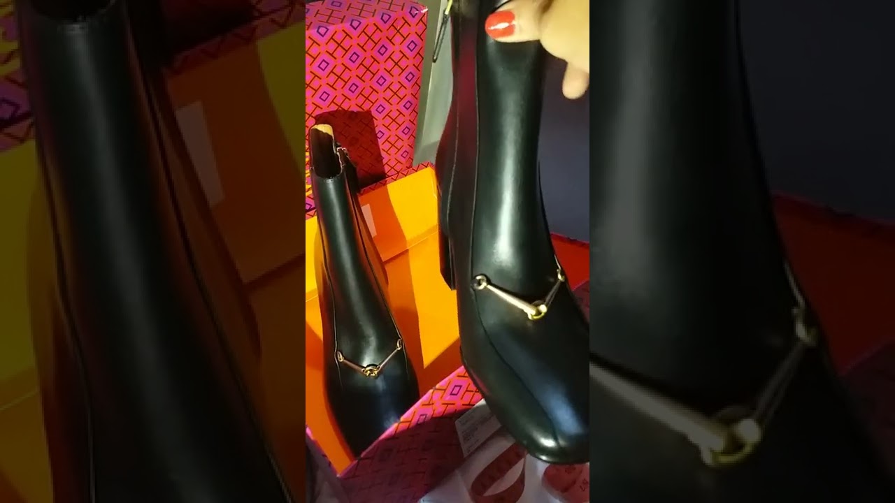 Tory Burch Equestrian Link Boots Black - YouTube
