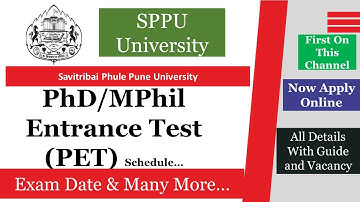 SPPU PET 2021 |PhD Entrance Test SPPU University |PET Exam Date Out| PhD| Pune PET | Pune University