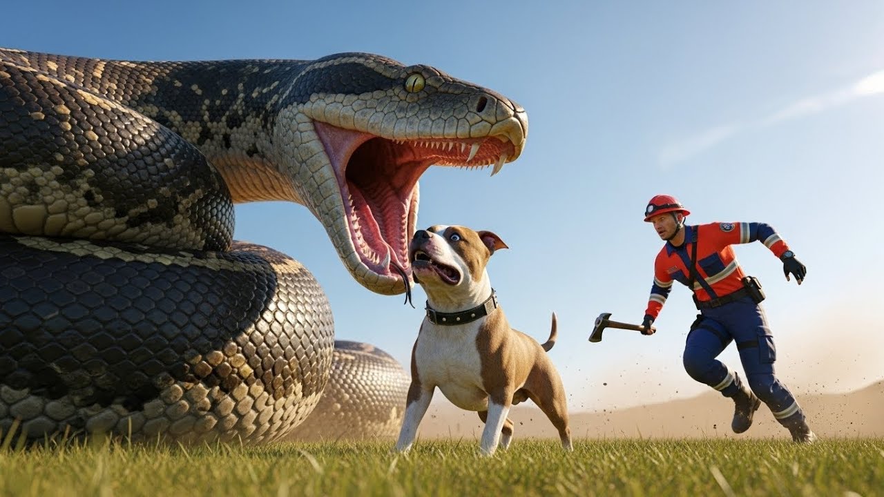 Heroic Rescue Team Saves Helpless Pitbull from GIANT Python Attack 🐕🐍 ...