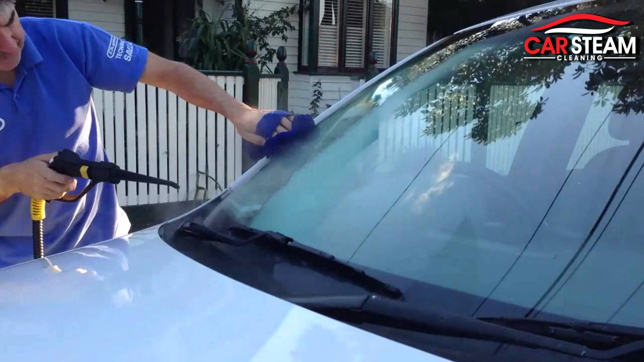 Window Cleaning in a Car with Steam Vapour - YouTube