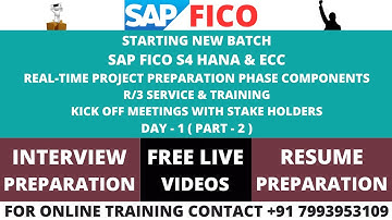 STARTING NEW BATCH SAP FICO S4 HANA & ECC, DAY-1 FOR REAL-TIME TRAINING CONTACT +91 7993953109