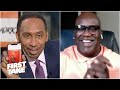 Stephen A. laughs off Shaq's 'proof' that he has a 6-pack | First Take