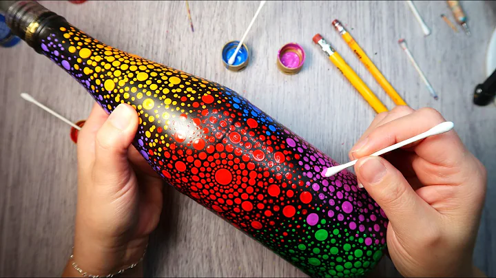 EASY Dot Mandala Bottle Painting Using ONLY Qtip Toothpick Pencil | How To Lydia May