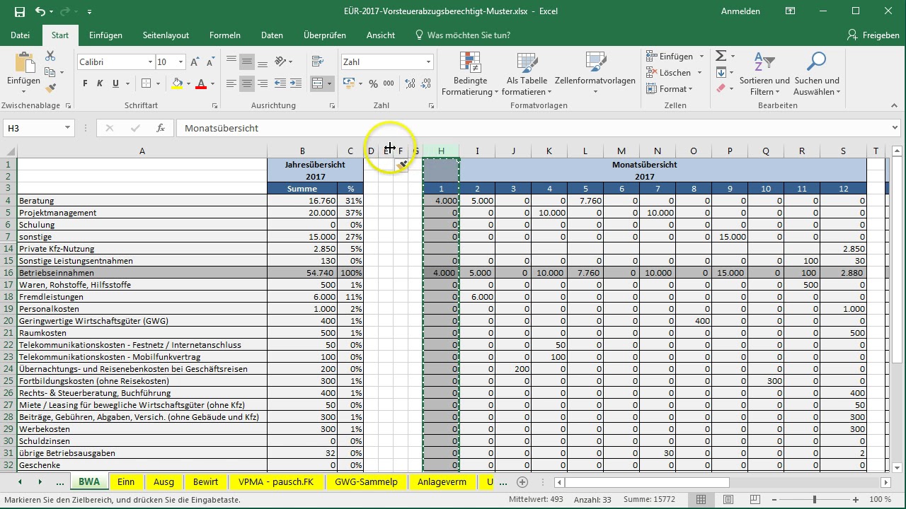 Excel Vorlage Eur Offene Forderungen In Bwa Anzeigen Youtube