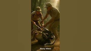 "Python Attacks Monkey 🐍🐒😱 Rescue Team Saves It Just in Time!" #shorts #viralshorts #rescue #monkey