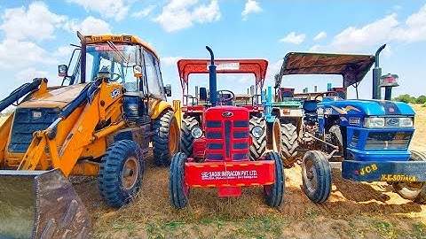 JCB 3dx Xpert Machine Tractor Stuck Loading Mud in Trolley | Mahindra 475 | Eicher 485 | Swaraj 855
