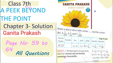 Class 7 Maths Ganita Prakash CHAPTER 3 Page 59 to 64 A PEEK BEYOND THE POINT NCERT Solutions