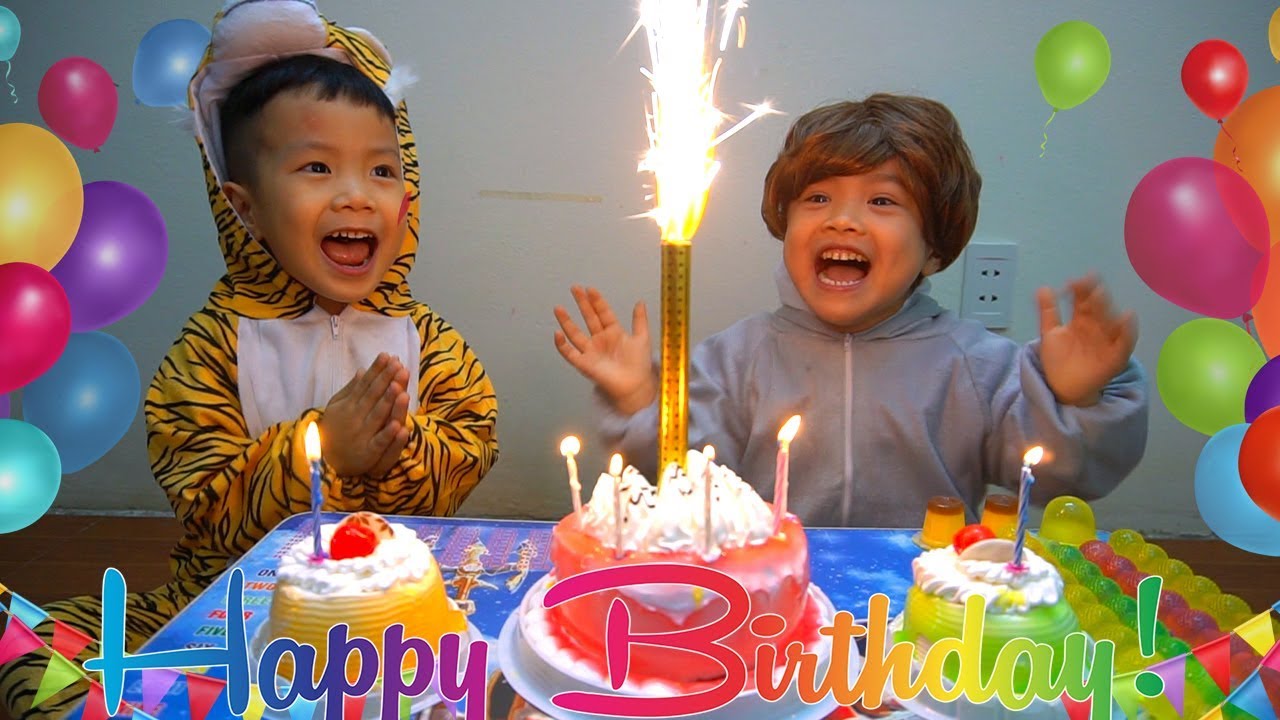 Happy Birthday to Baby at home with surprise gifts cake from Anto and Diana | Birthday song by Anto