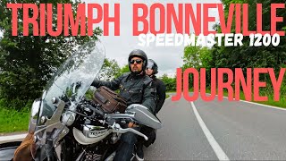 Riding a Triumph Bonneville Speedmaster 1200 in Italy. A tea in the wood. Silent vlog.