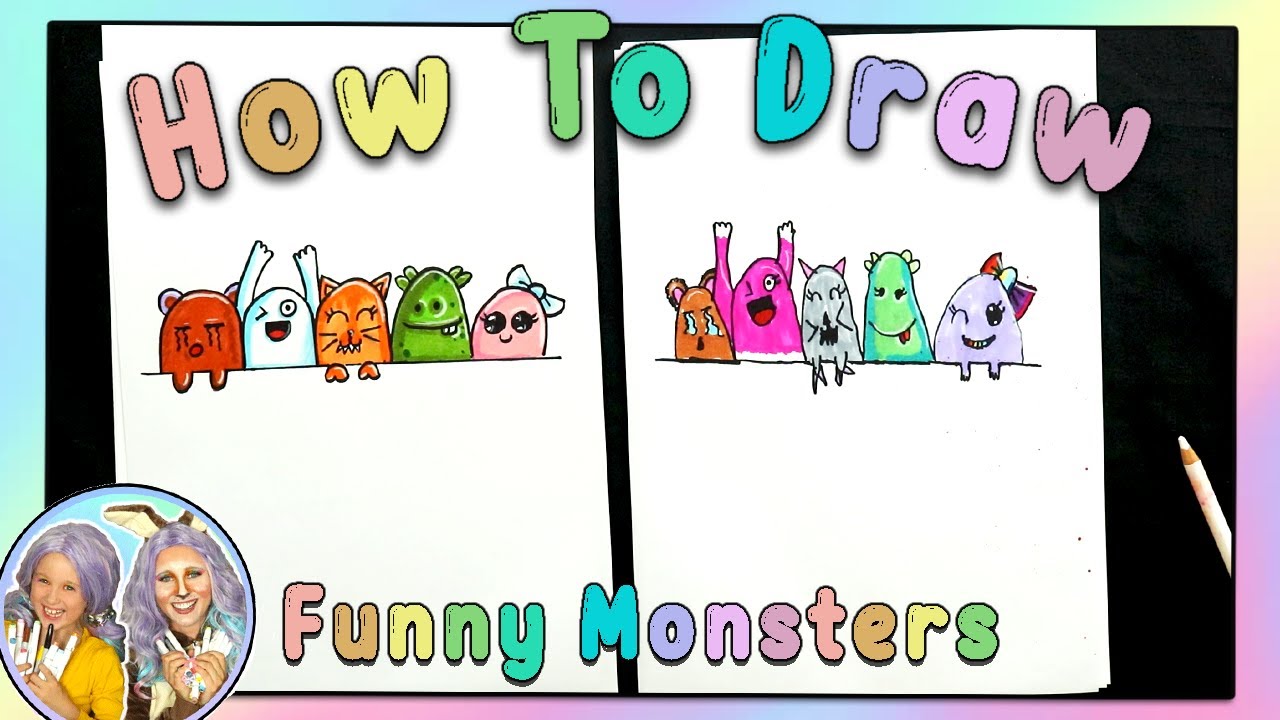 how to draw monsters for kids 9-12: Learn How To Draw Cute And Adorable  Monsters | Learn How to Draw Monsters for Kids with Step by Step