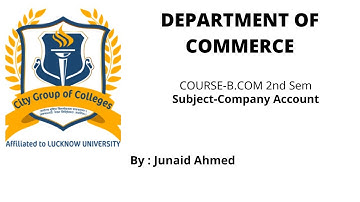 B.Com | Sem.-2 | Topic Amalgamation | Deptt. of Commerce | CGC Online Classes