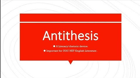 Antithesis - A figure of Speech #figuresofspeech #mhabrams #ugcnetenglishliterature #Antithesis