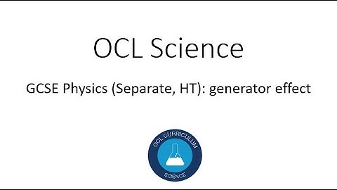 GCSE Physics (Separate, HT): Generator effect