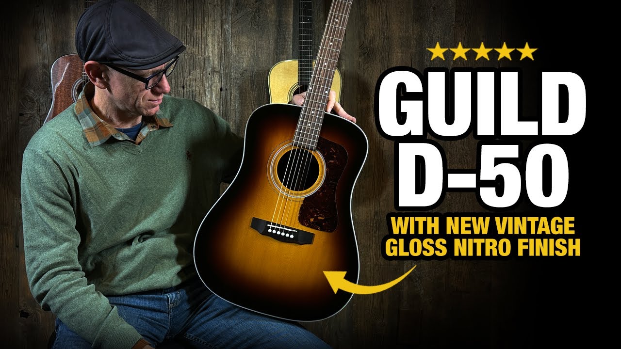 Guild D-50 с новой винтажной глянцевой отделкой (по сравнению с HD-28)