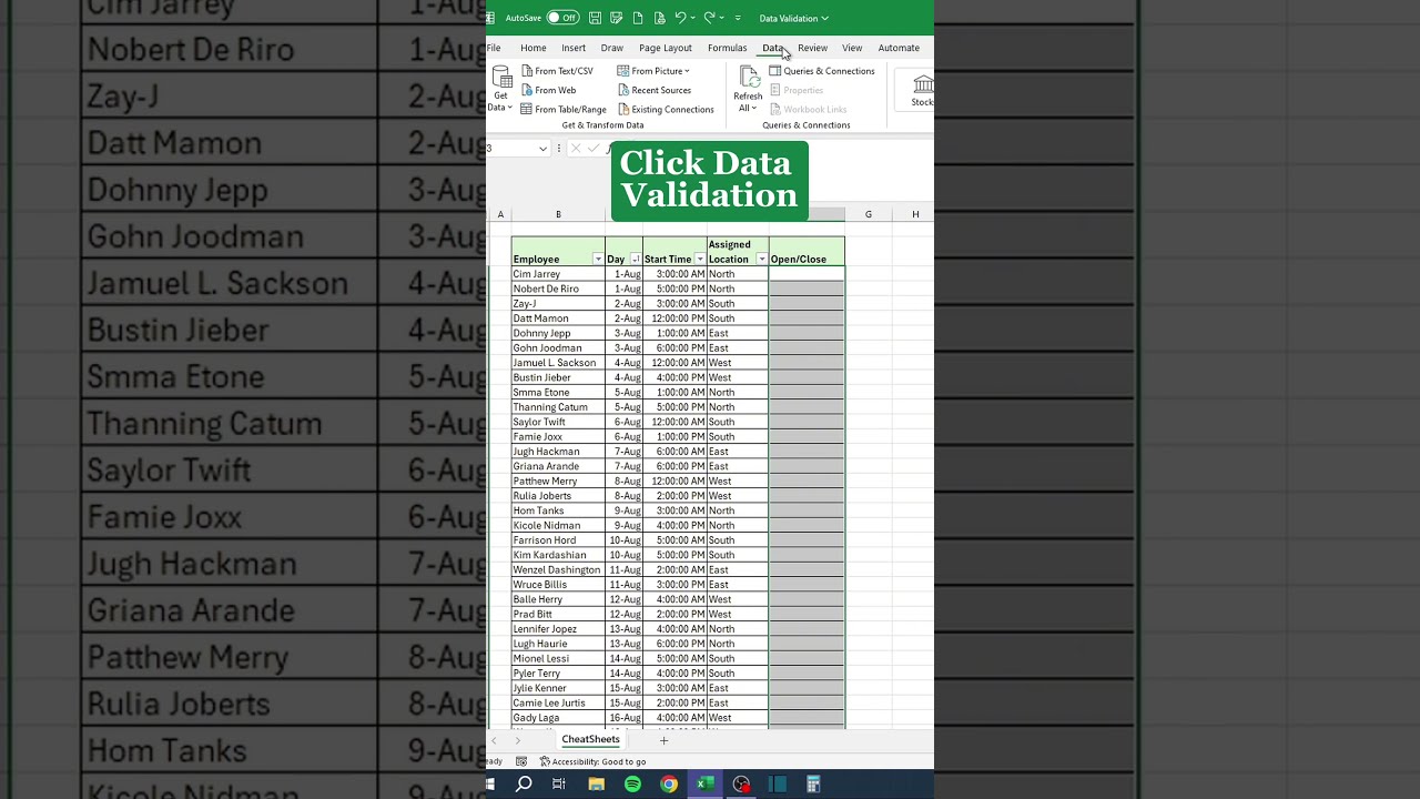 Data Validation In Excel