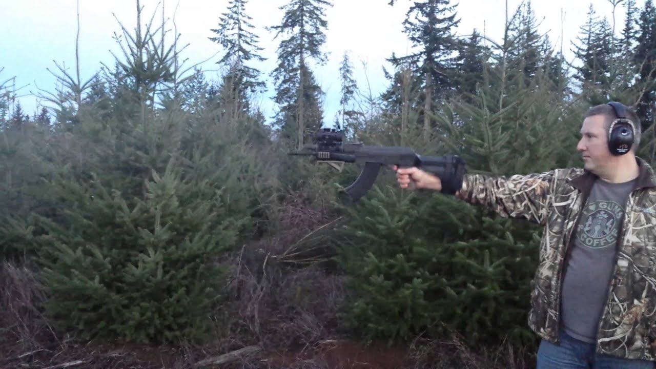 Shooting C39 AK Pistol one handed with arm brace