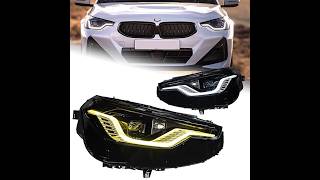 Передние лед фары для BMW 2 серии G42 2019-2023 г.в. G87 M240, двухцветные ДХО