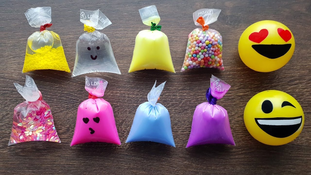 Making Slime with Bags and Water toys - YouTube