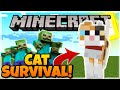 Minecraft Hardcore Survival But I Play as a Cat! - Random Mob Challenge! [Bedrock/MCPE]