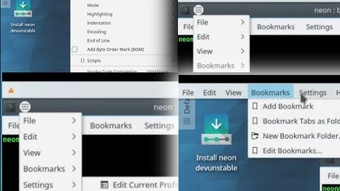 KDE neon - Global menu - Kde Plasma 5.9