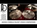 Agean low noise crash cymbals and regular crash cymbals comparison