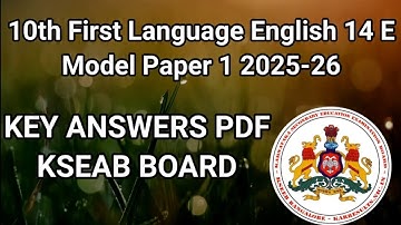 10th First language English 14 E model paper 1 key answers. @learneasilyhub 