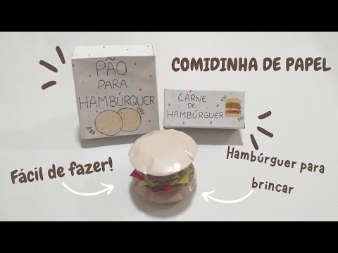 Comidinha de papel! 🍔‐ vem aprender a fazer!! - YouTube