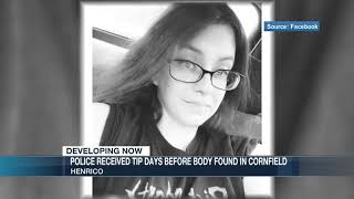 Police received tip days before woman's body/car found in a cornfield