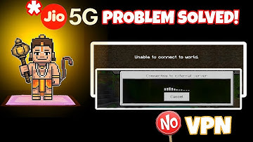 Minecraft Unable To Connect To World FIX 🔥 | Jio 5G Server Join Problem Solved | No VPN Needed |