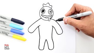 Aprende a dibujar a BLUE en 1 minuto! | How to draw Blue (Roblox Rainbow Friends)