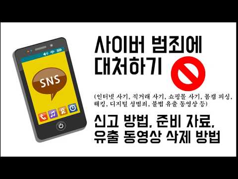 사이버 범죄 ㅣ불법동영상 유출ㅣ인터넷 사기ㅣ신고방법ㅣ증거자료 준비ㅣ대처방안 