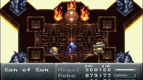 Chrono Trigger - Fated Hour - 2300 A.D. - Son of Sun boss battle w/ Robo, Magus, and Ayla