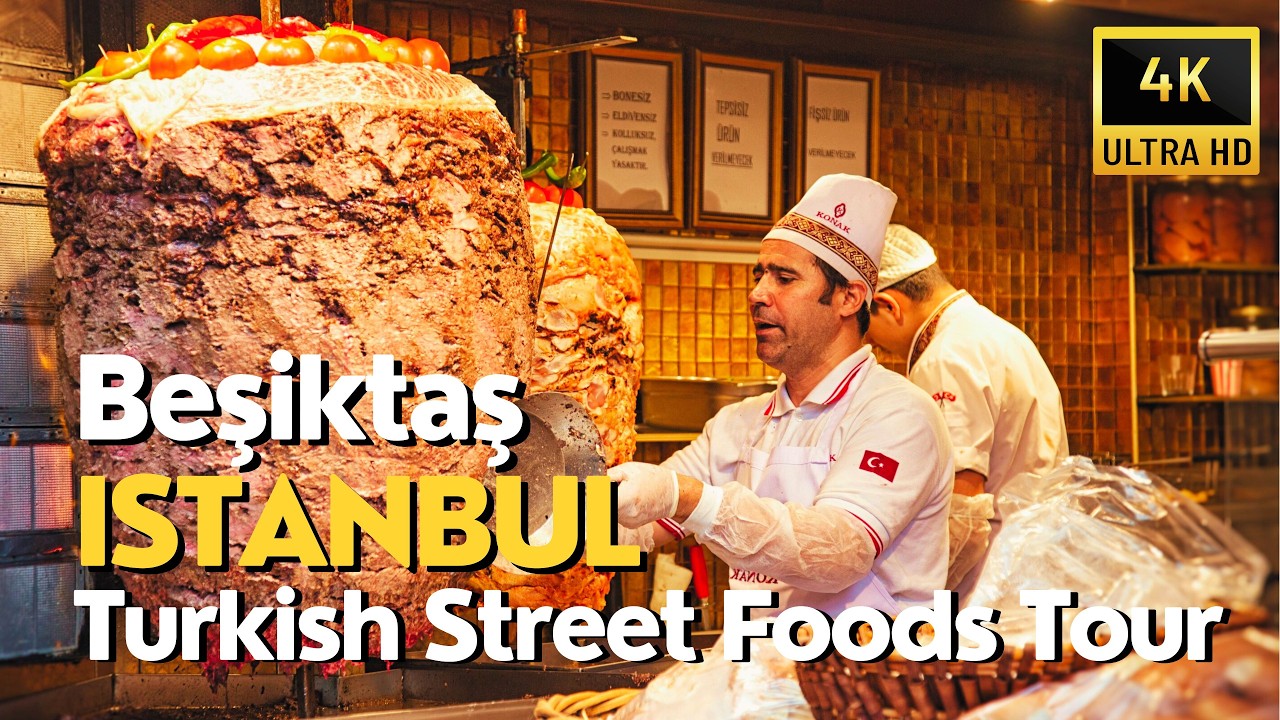 🇹🇷Turkey Istanbul 4K Walking Tour 2025 | Beşiktaş Turkish Street Foods, Vibrant Bars, Cafes & Shops