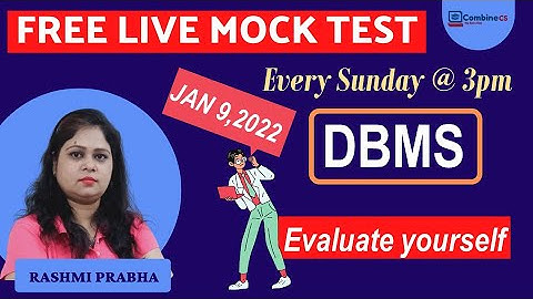 DBMS MCQ 9 JAN | DBMS FULL COURSE | DBMS Expected MCQs | by Rashmi Ma