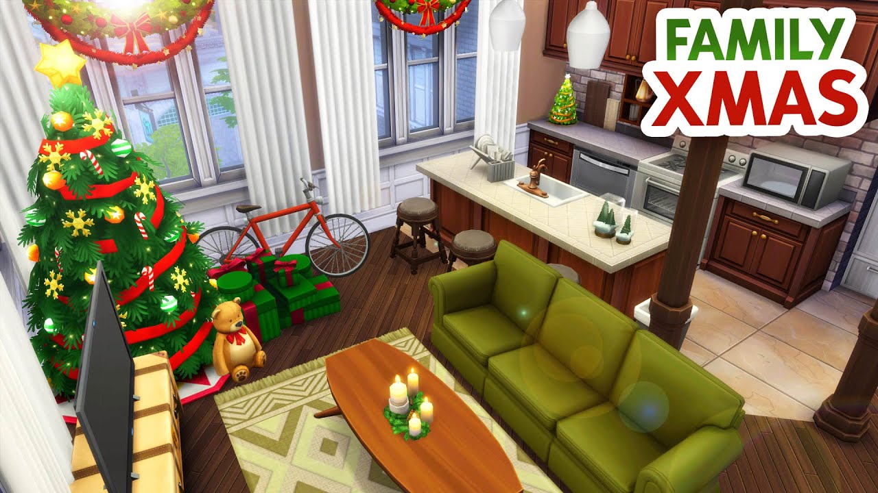 FAMILY CHRISTMAS APARTMENT // Sims 4 Speed Build - YouTube