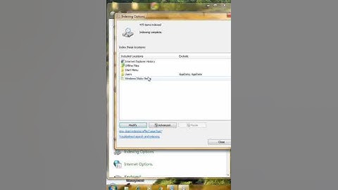 How to Find Indexing Options Features Settings in Windows 7