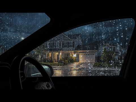 Heavy Rain on a Car Windshield - Sounds for Deep Sleep, Anxiety Relief, Focus, Calming