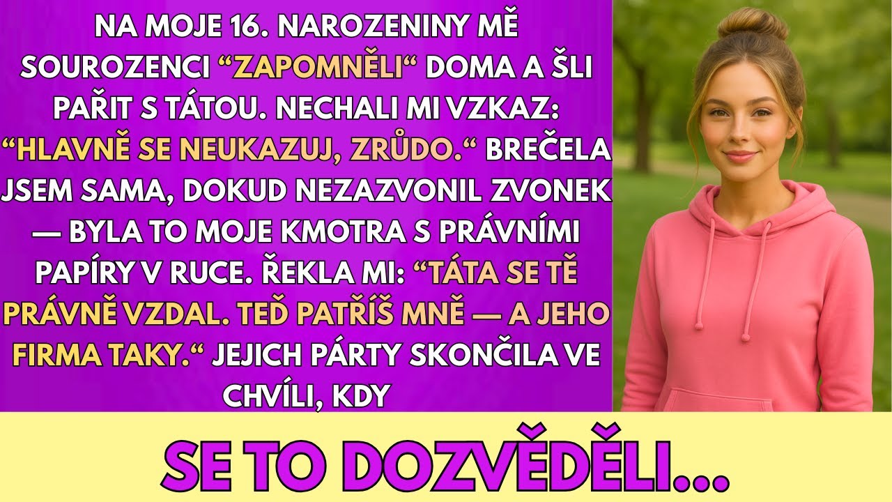 Probudila jsem se v sedm ráno a dům byl až příliš tichý. Na lednici visel vzkaz: „Neukazuj se, srůdo. Jsme v Monarku.“ Bylo mi šestnáct a byla jsem sama v domě za čtyři miliony. Táta mi napsal:...
