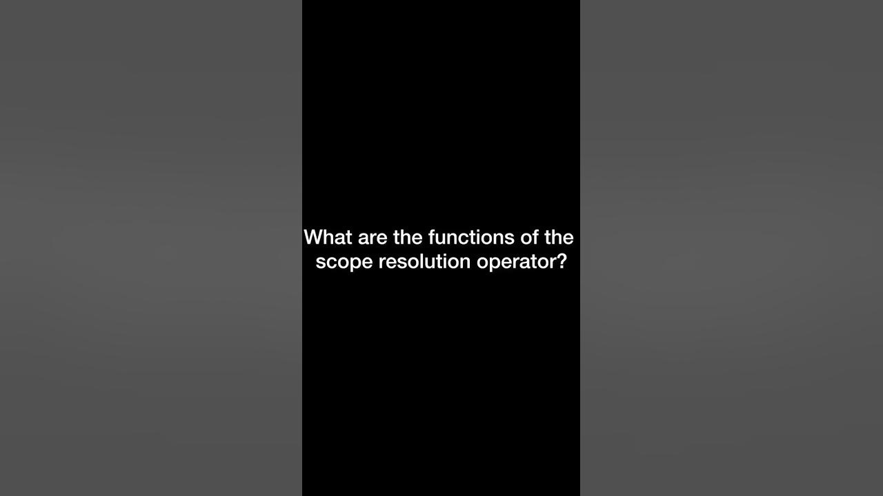 Scope resolution operator :: uses ? Coding interview questions c++# ...