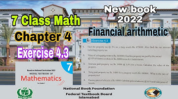Class 7 Math Chapter 4 Exercise 4.3 |Financial arithmetic|SNC|math 7 class chapter 4| ilmi darasgah